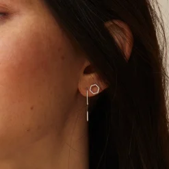 Tomfoolery Curve Hexagon Studs Fashion