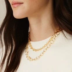 Tomfoolery Curve Large Circle Chain Necklace Sale
