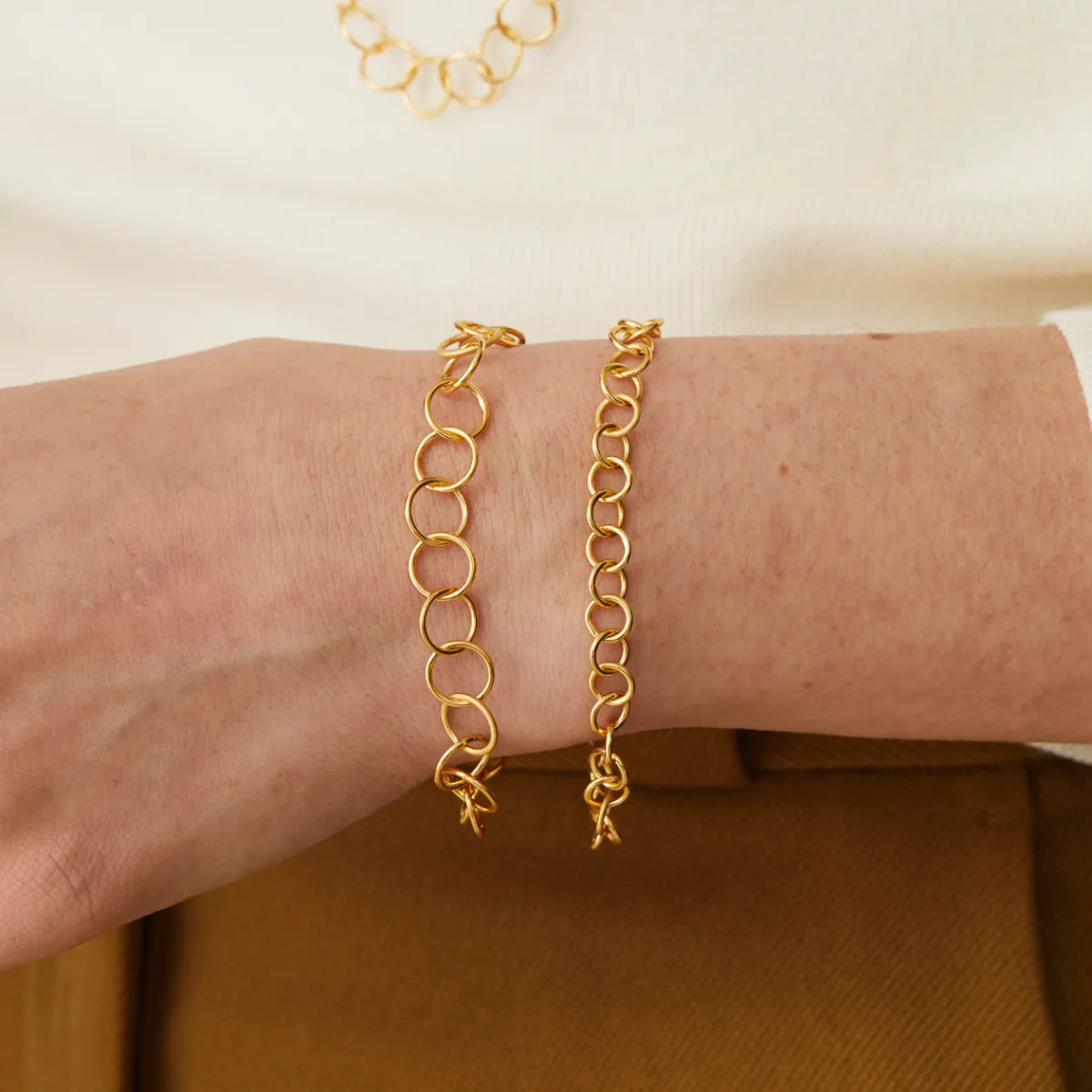 Tomfoolery Curve Large Circle Chain Bracelet Outlet