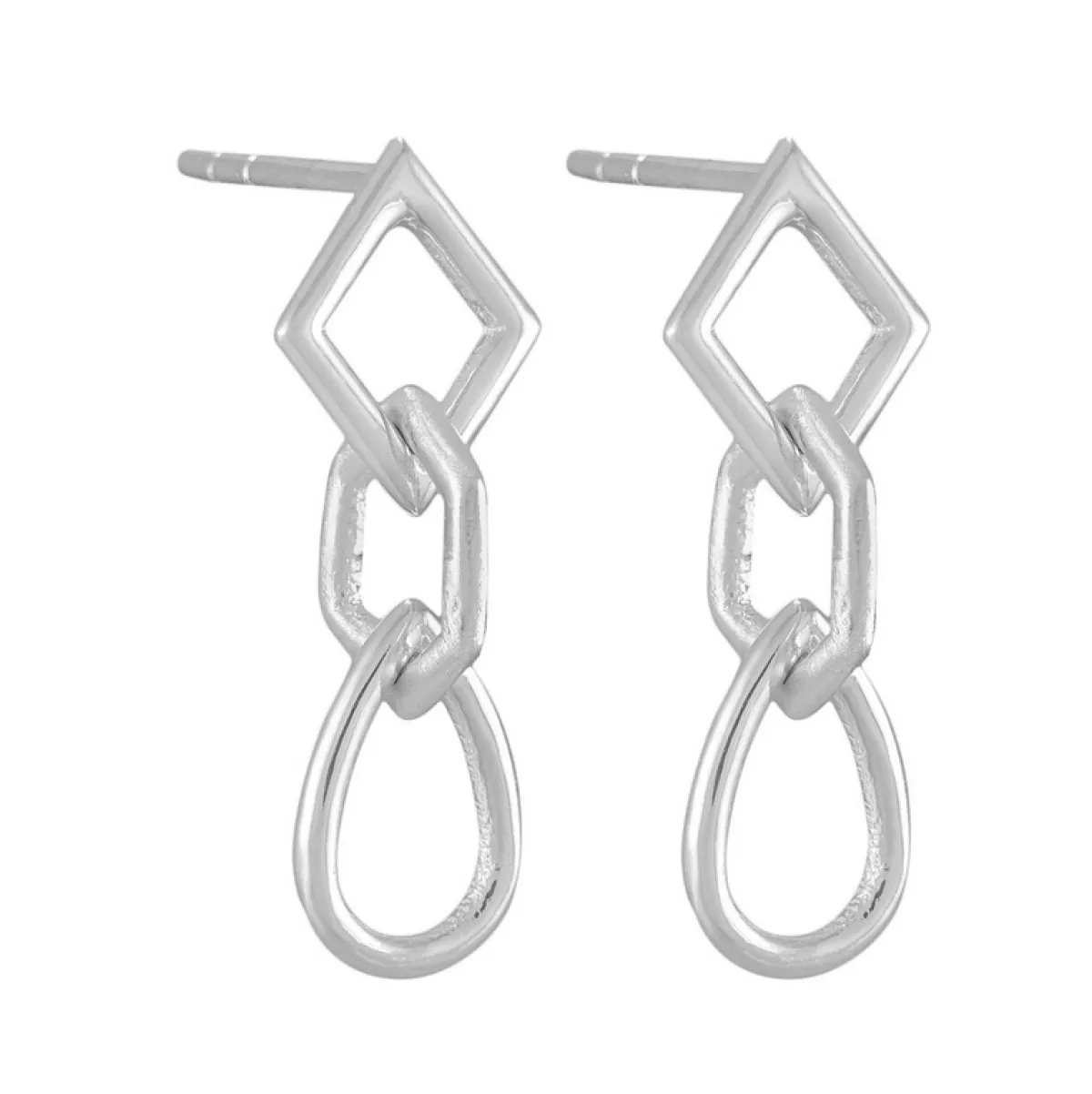 Tomfoolery Curve Multi Shape Link Drop Earrings Clearance