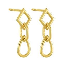 Tomfoolery Curve Multi Shape Link Drop Earrings Clearance