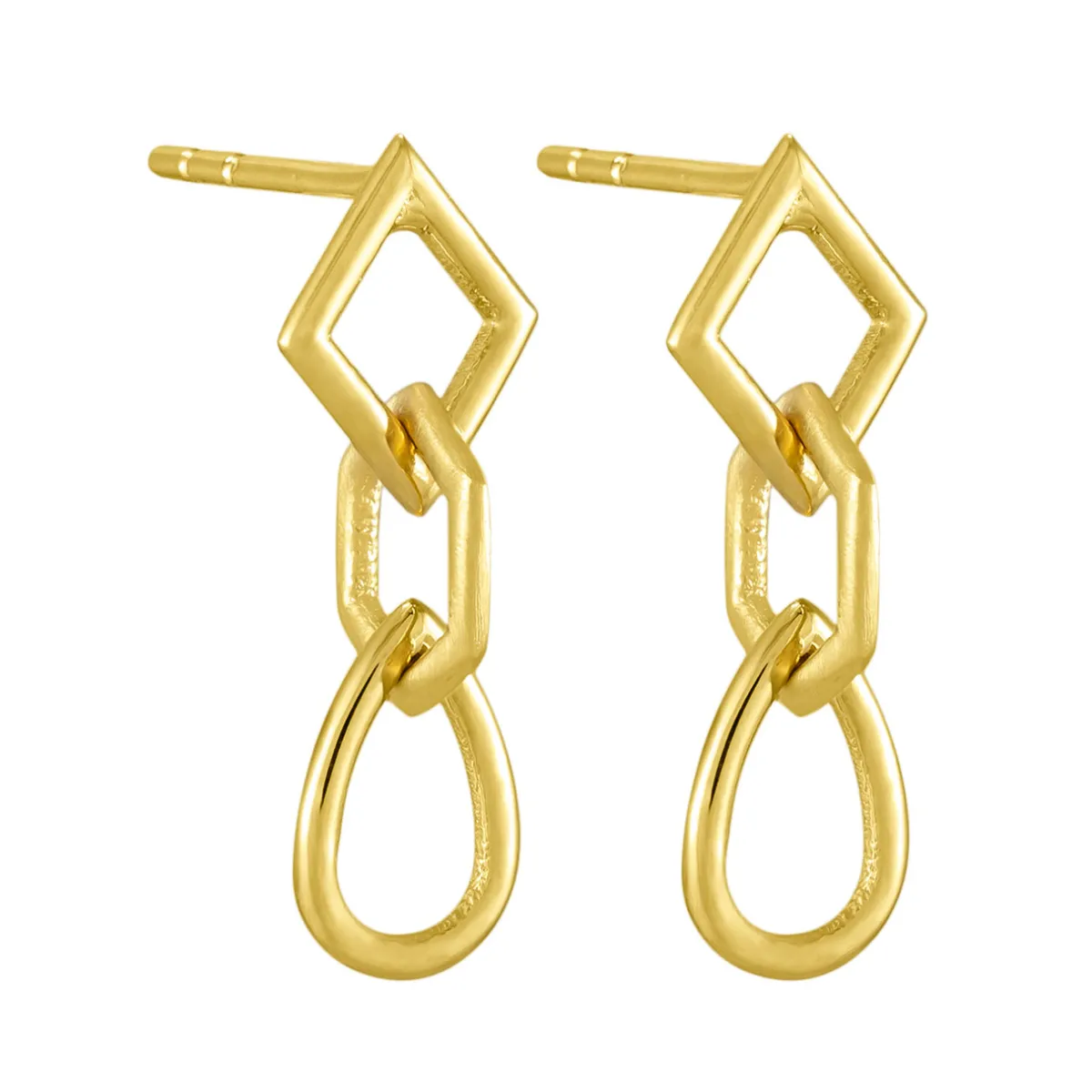 Tomfoolery Curve Multi Shape Link Drop Earrings Clearance