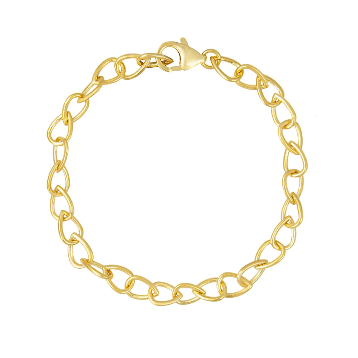 Tomfoolery Curve Pear Chain Bracelet New