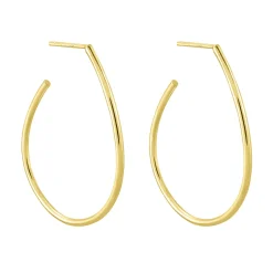 Tomfoolery Curve Pear Hoops Discount
