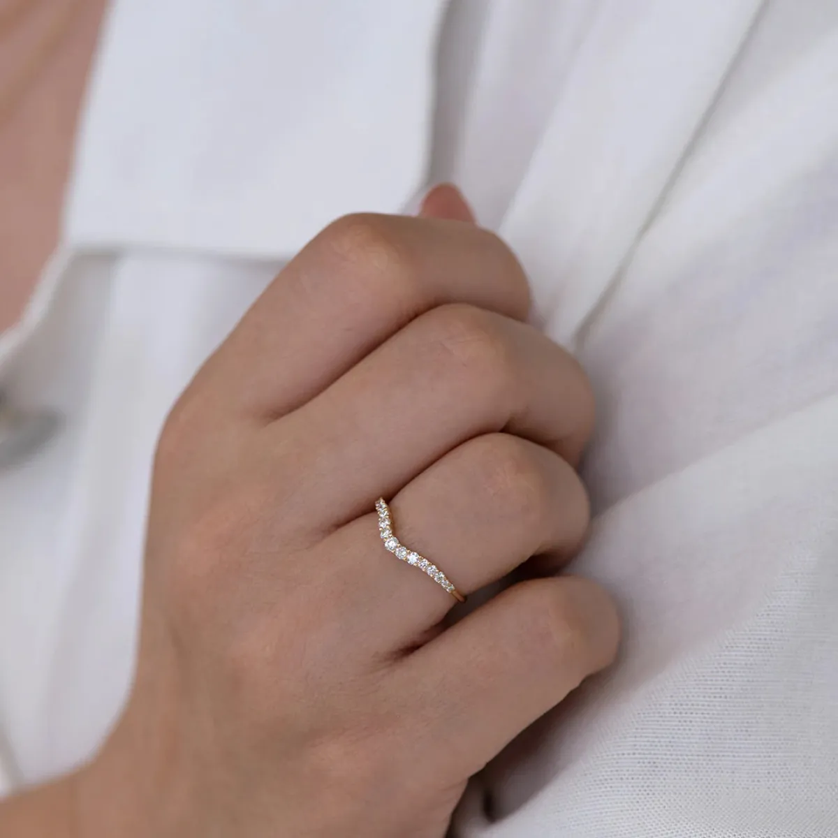 Tomfoolery Curved Diamond Wedding Band Outlet