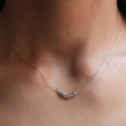 Tomfoolery Curved Grand Cluster Necklace with Blue Sapphires Discount