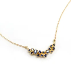 Tomfoolery Curved Grand Cluster Necklace with Blue Sapphires Discount