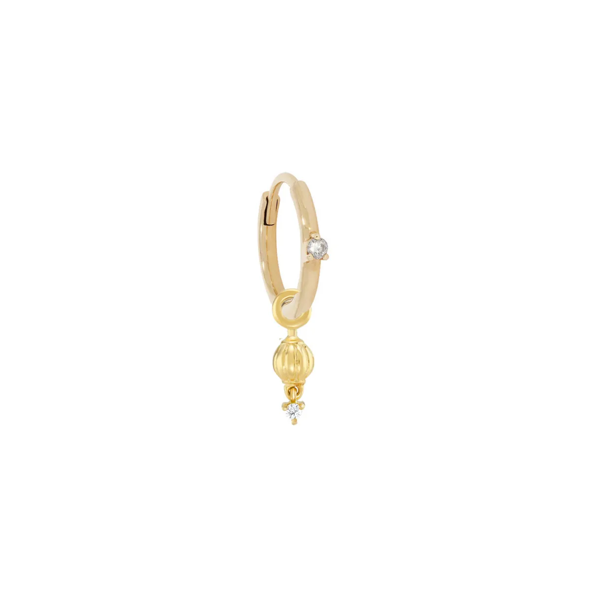 Tomfoolery Dala Detail Lucky Lantern Droplet .1 Diamond Hoop Earring Hot
