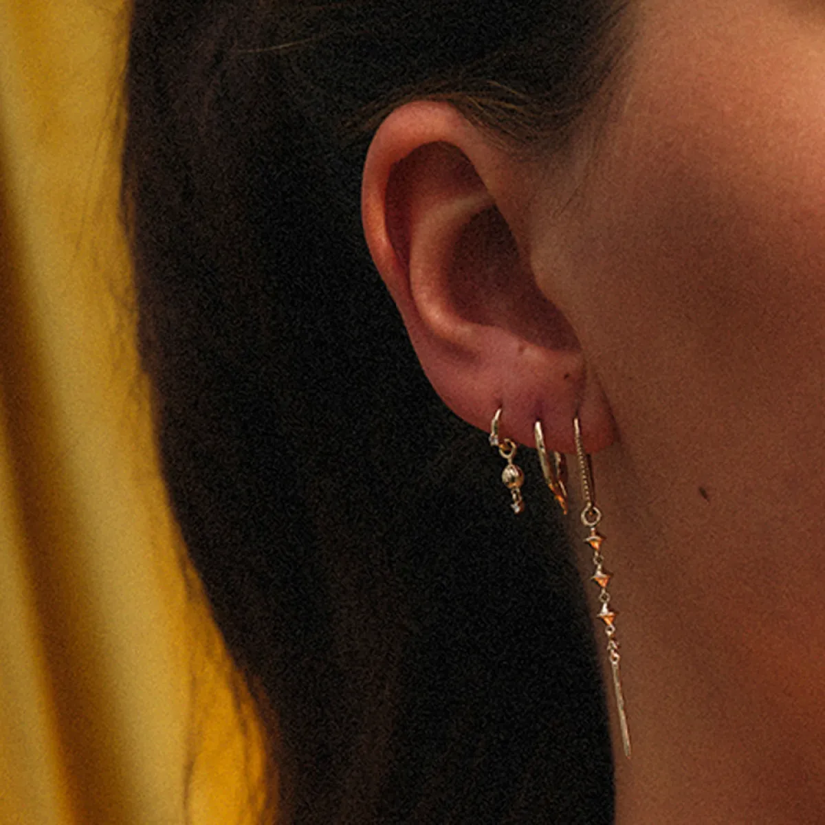 Tomfoolery Dala Detail Lucky Lantern Bar .3 Honey Hook Earring Hot