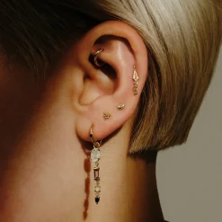Tomfoolery Dala Droplet Beaded Stud New