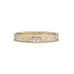Tomfoolery Dala Narrow Diamond Engraved Band New