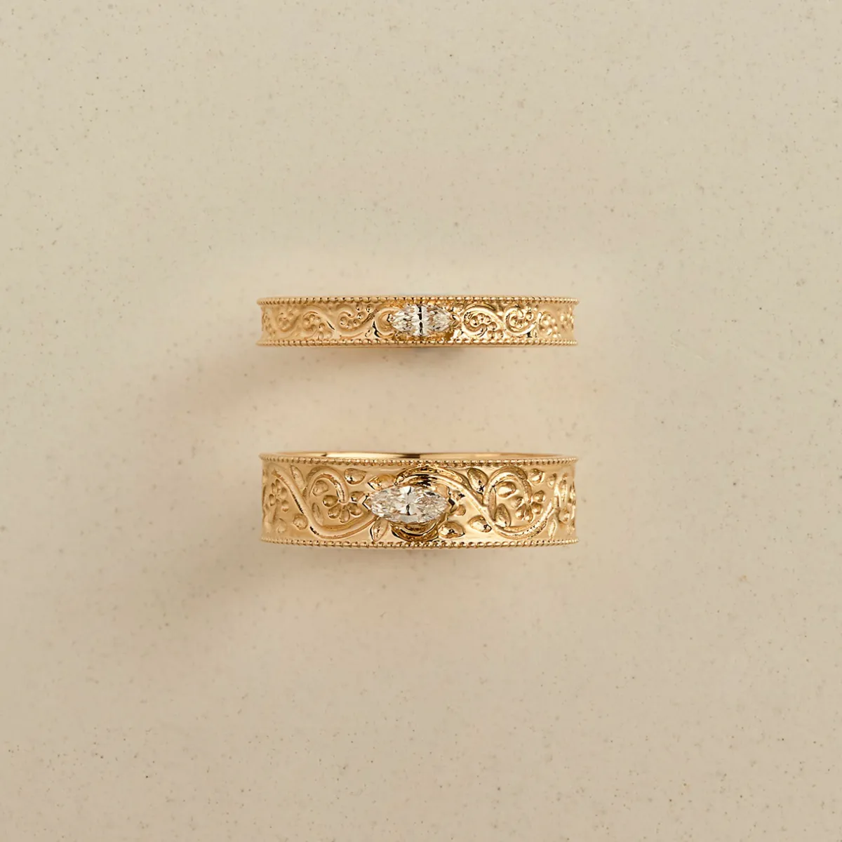 Tomfoolery Dala Narrow Diamond Engraved Band New