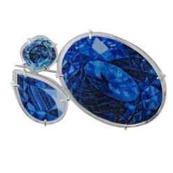 Tomfoolery Dalia Gemstone Brooch Sapphire Fashion