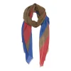 Tomfoolery Dark Red, Royal Blue and Khaki Geometric Scarf Online