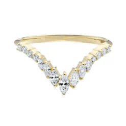 Tomfoolery Deep V Tapered Marquise Diamond Band Online
