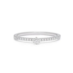 Tomfoolery Delicate Diamond Pave Solitaire Ring Best