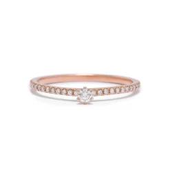 Tomfoolery Delicate Diamond Pave Solitaire Ring Best