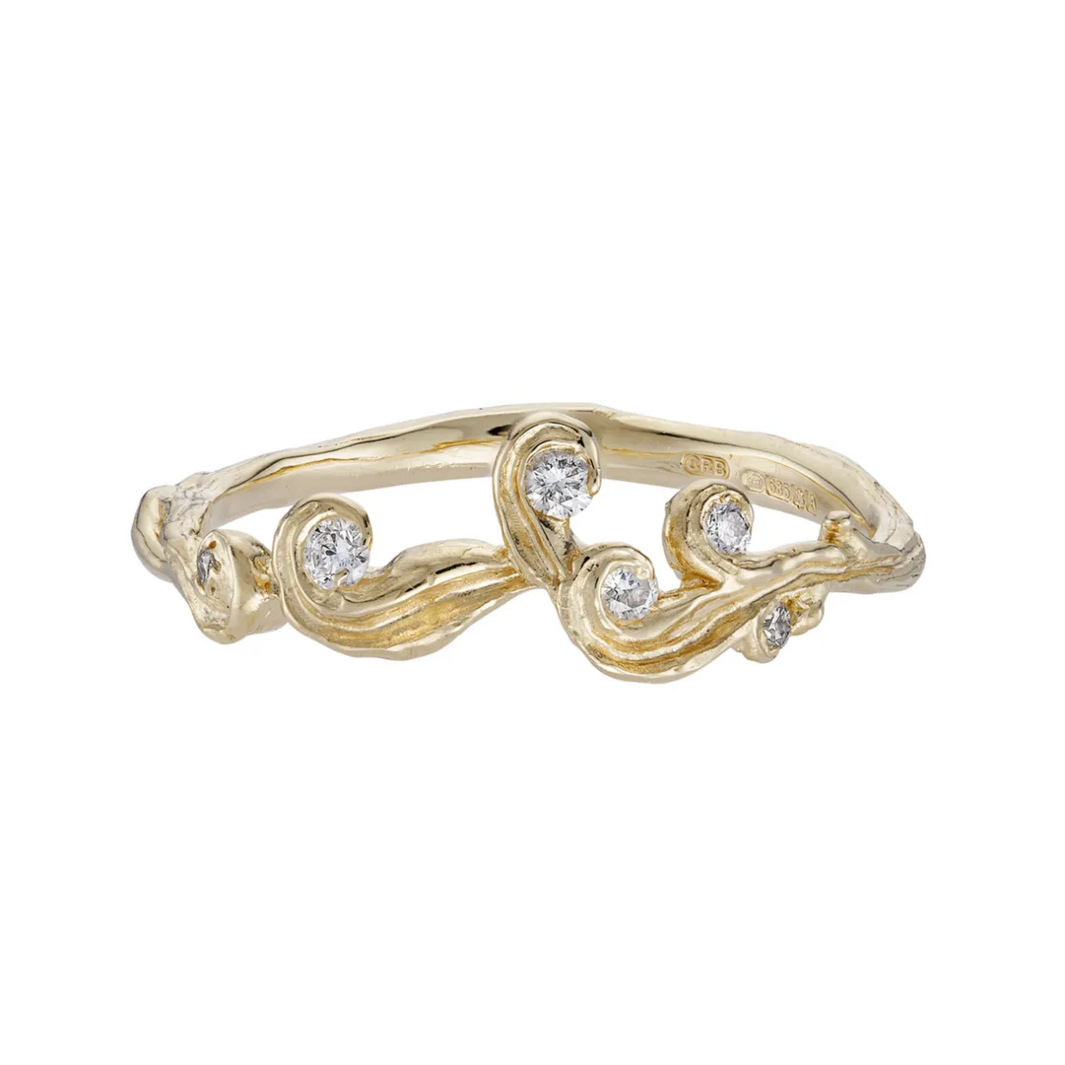 Tomfoolery Dew Drop Furl Diamond Wedding Band Sale