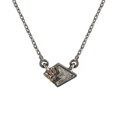 Tomfoolery Diamond & Oxidised Silver Leila Pendant New