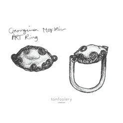 Tomfoolery Diamond & Pearl Trilogy Art Ring Discount