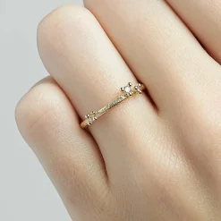 Tomfoolery Diamond Asymmetric Encrusted Band Fashion
