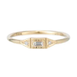 Tomfoolery Diamond Baguette Mini Deco Point Ring Sale