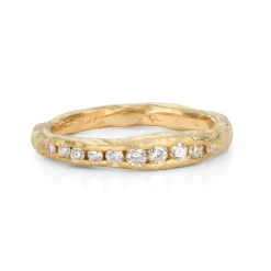 Tomfoolery Diamond Crested Half Channel Ring New