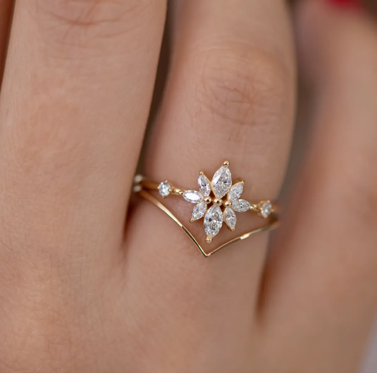 Tomfoolery Diamond Flower Cluster Ring Clearance