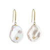 Tomfoolery Diamond Set Keshi Pearl Drop Earrings Discount
