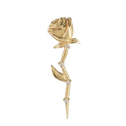 Tomfoolery Diamond Stem Rose Single Earring Online