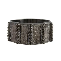 Tomfoolery Diamonds & Oxidised Silver Ajmer Ring Fashion