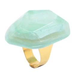Tomfoolery Diana Resin Stone Ring in Menthol Hot