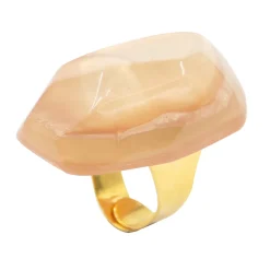 Tomfoolery Diana Resin Stone Ring in Latte Outlet