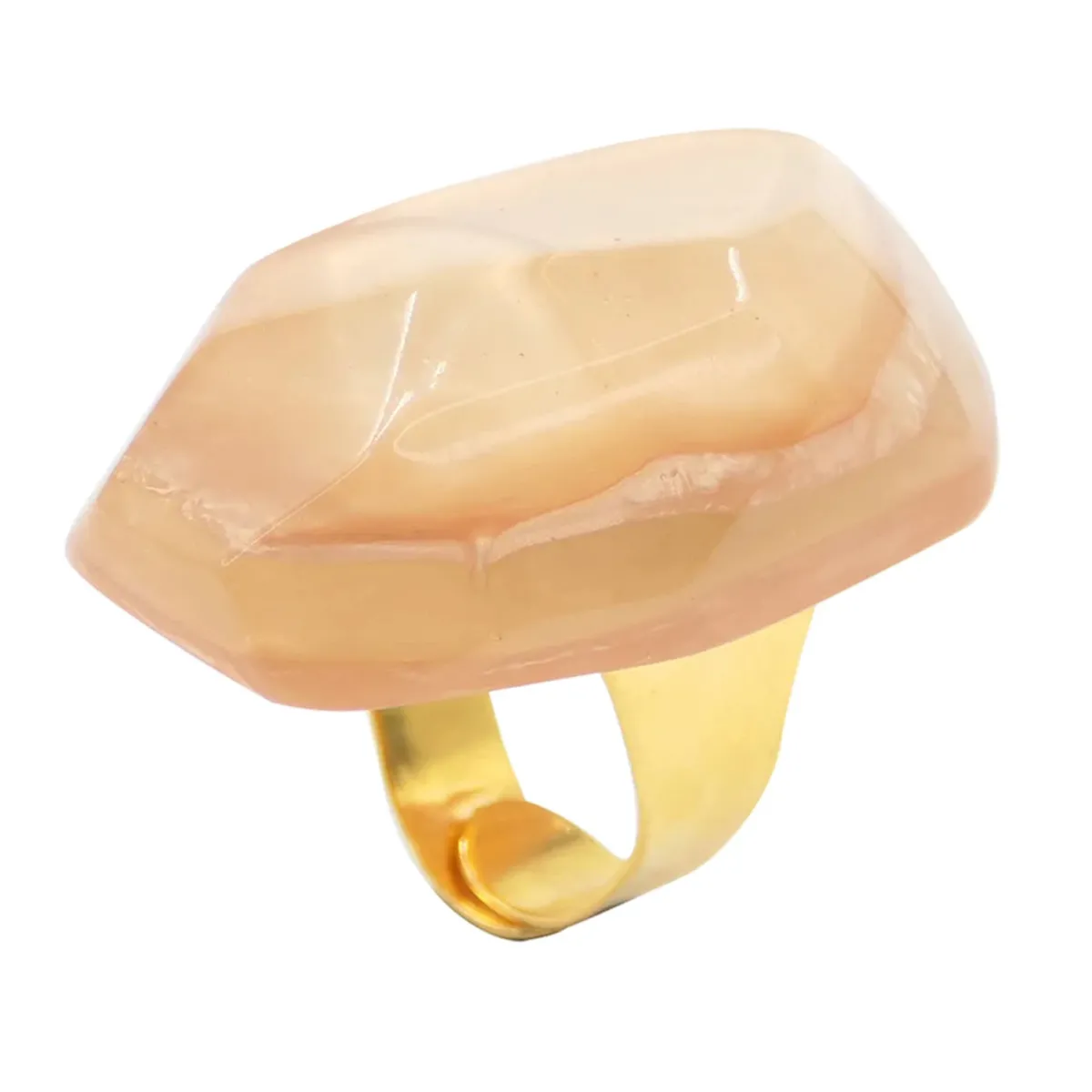 Tomfoolery Diana Resin Stone Ring in Latte Outlet