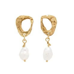 Tomfoolery Dio Gold Pearl Drop Earrings Best