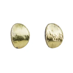 Tomfoolery Disc Studs in 18ct Yellow Gold & Oxidised Silver Discount