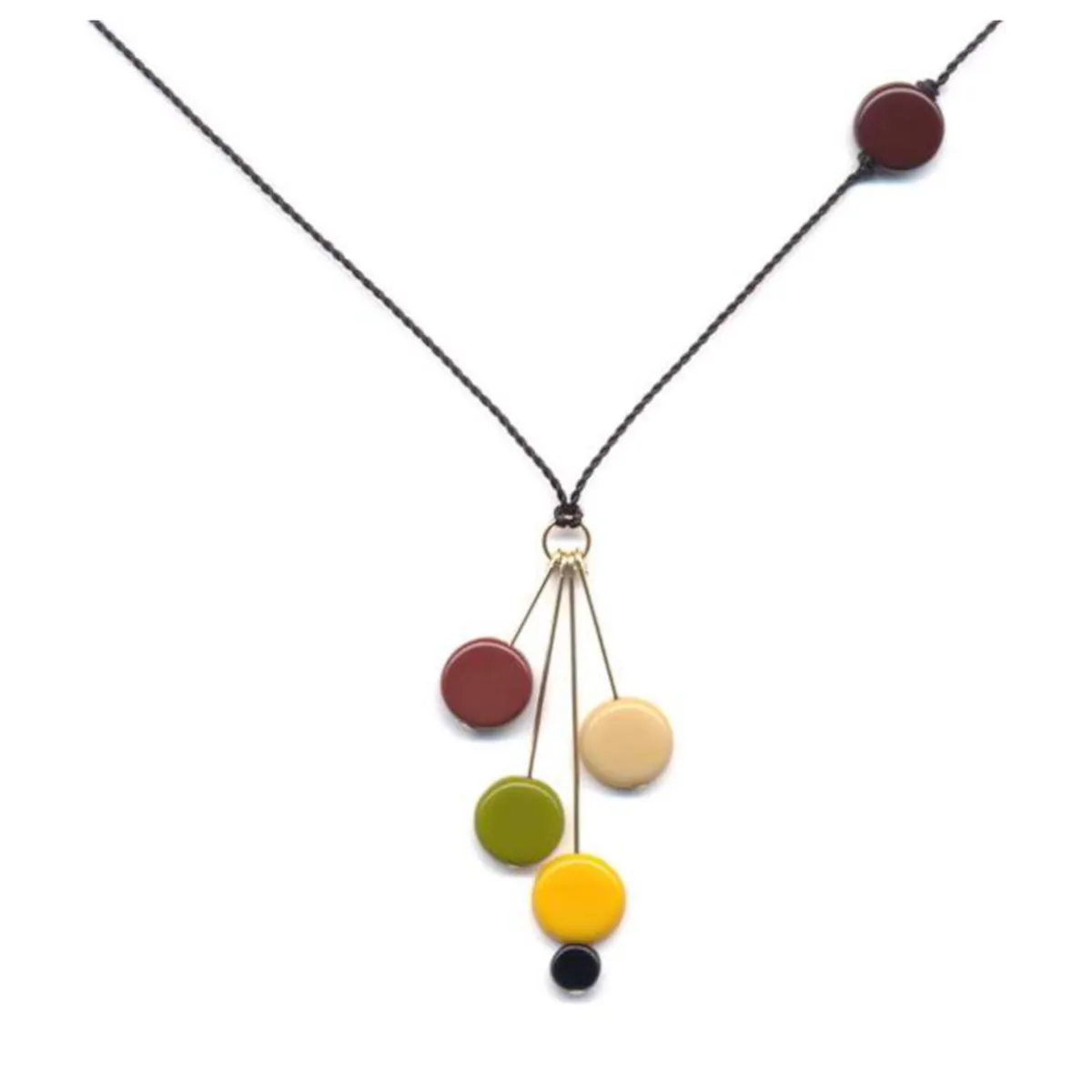Tomfoolery Discs on Gold Pins Necklace Online