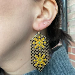 Tomfoolery Double Asterisk Mesh Drop Earrings Sale