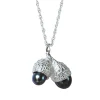 Tomfoolery Double Cup Silver & Purple Pearl Acorn Necklace Hot