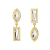Tomfoolery DRESS Gold Asymmetric Duo Drop Earrings Clearance