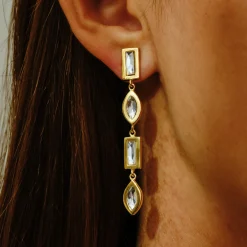 Tomfoolery DRESS Gold Drop Earrings Outlet