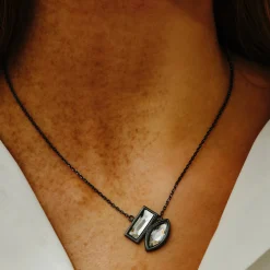 Tomfoolery DRESS Gunmetal Duo Pendant Clearance