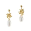 Tomfoolery Droplet Pearl 18ct Gold Earrings Clearance