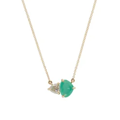 Tomfoolery DUO Emerald & Heart Diamond Pendant Online