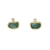 Tomfoolery Duo Irregular Green Tourmaline Studs with Diamond Clearance
