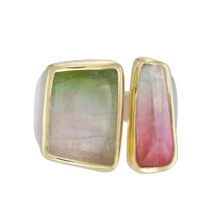 Tomfoolery Duo Split Watermelon Tourmaline Statement Ring Online