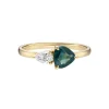 Tomfoolery DUO Teal Sapphire and Diamond Ring Discount