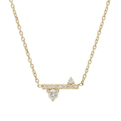 Tomfoolery Dusted Meridian 14ct Yellow Gold Diamond Necklace New