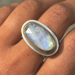 Tomfoolery East West Moonstone Statement Ring Clearance