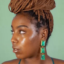 Tomfoolery El Tropical Earrings in Forest Discount
